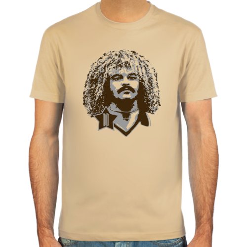 SpielRaum T-Shirt Carlos Valderrama ::: Farbauswahl: SkyBlue, Sand oder weiß ::: Größen: S-XXL ::: Fußball-Kult von SpielRaum