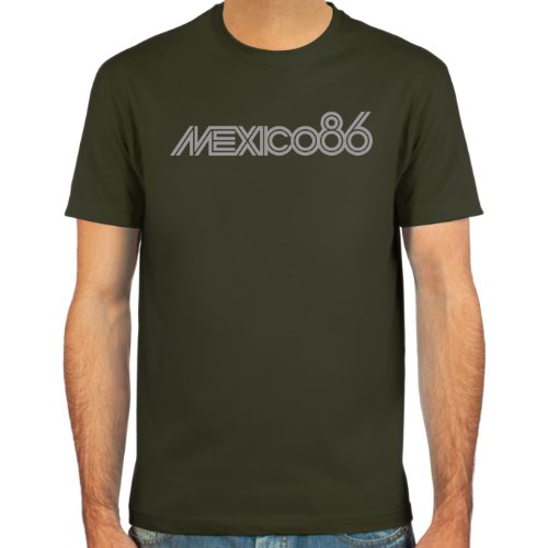 SpielRaum T-Shirt Mexico 86 ::: Farbauswahl: weiß, deepred, schwarz, Oliv oder Navy ::: Größen: S-XXL ::: Fußball-Kult von SpielRaum