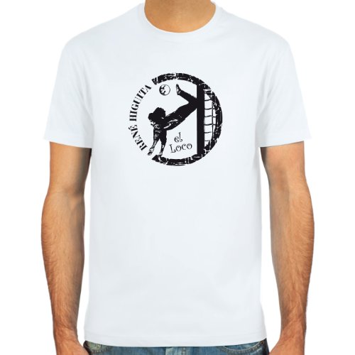 SpielRaum T-Shirt René Higuita ::: Farbauswahl: SkyBlue, Sand, weiß oder deepred ::: Größen: S-XXL ::: Fußball-Kult von SpielRaum