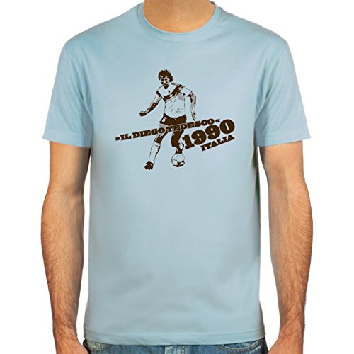 SpielRaum T-Shirt il Diego tedesco ::: Farbauswahl: SkyBlue, Sand oder weiß ::: Größen: S-XXL ::: Fußball-Kult von SpielRaum