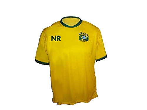 Spielfussballshop Brasilien Trikot mit Wunschname Nummer Größe L von Spielfussballshop