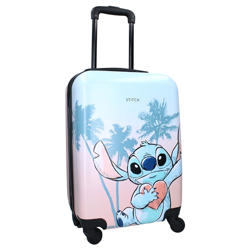 Tassorm Disney Stitch Trolley Koffer 32 L Kinder Mädchen Kinderkoffer Trolly Handgepäck Kindertrolley Reisekoffer von Tassorm