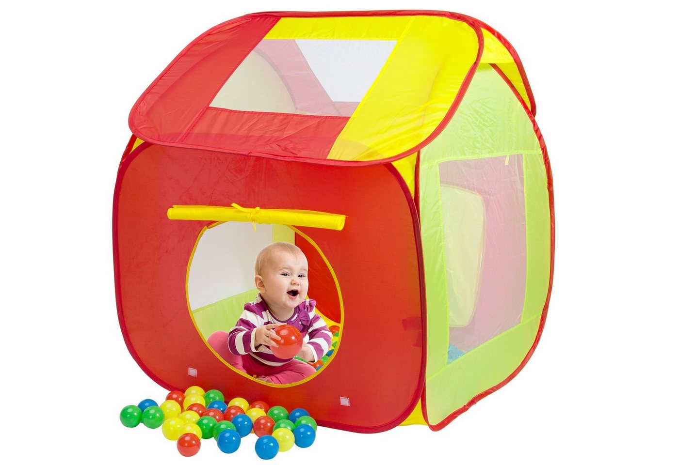 Spielwerk Spielzelt (202-tlg) Pop Up Funktion inkl. 200 Bälle Tragetasche Kinderzimmer Kinder von Spielwerk