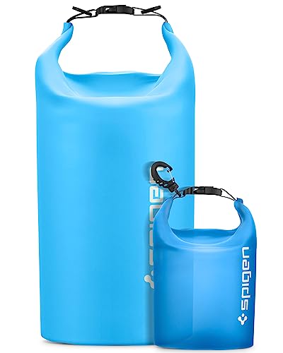 Spigen Aqua Shield wasserdichte Tasche Set [20L+2L] Dry Bag wasserfester Rucksack Beutel für Strand Schwimmen Camping Bootfahren Kajakfahren -Sea Blue von Spigen