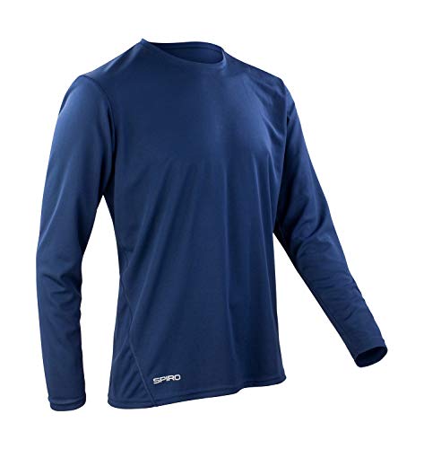 Spiro Herren Quick Dry Performance Langarm T-Shirt, Blau (navy), Größe L von Result