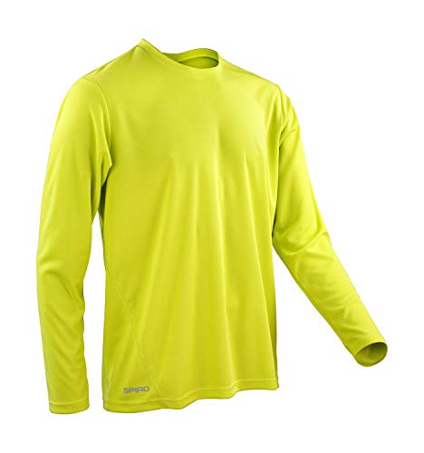 Spiro Herren Quick Dry Performance Langarm T-Shirt, Gelb (lime), Größe L von Result