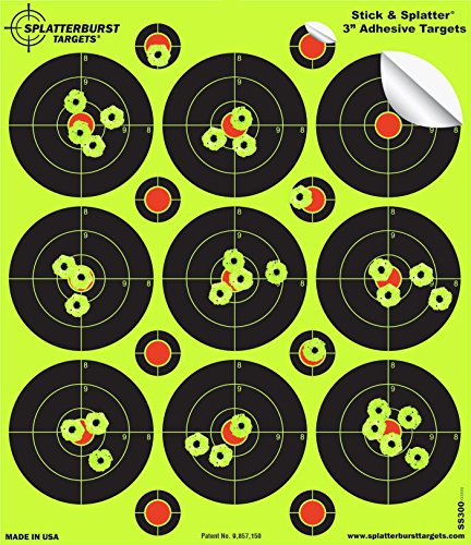 Packung mit 25-7,6cm Selbstklebenden Stick & Splatter Splatterburst Ziele - Schüsse platzen beim Aufprall Leuchtend gelb - Perfekt alle Gewehre, Pistolen, Luftgewehre, Airsoft von Splatterburst Targets