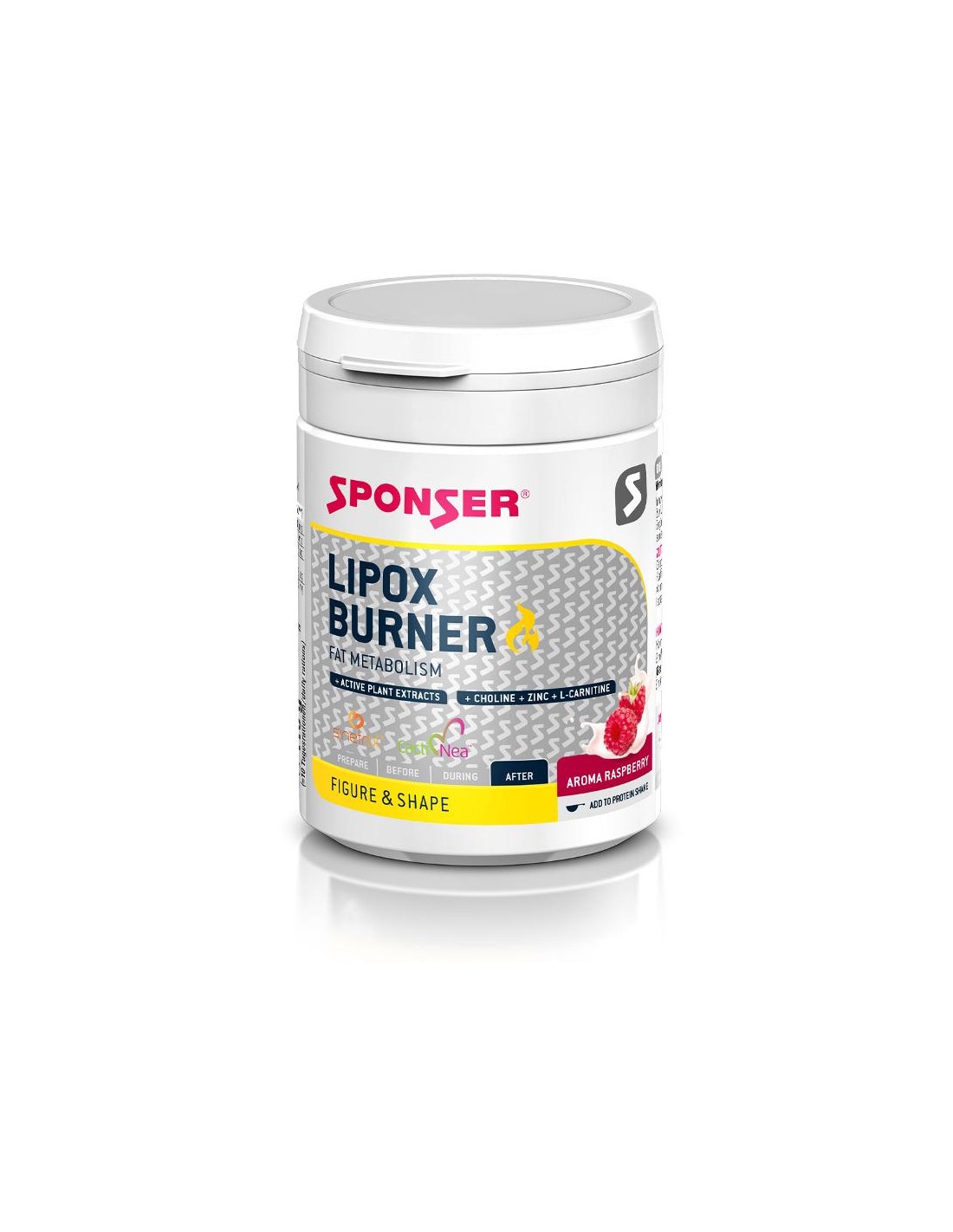 Sponser Lipox Burner Multi Wirkkomplex Himbeere 110 g Dose, Pulver Geschmack - Himbeere, Einnahmeempfehlung - nach Training, Konsistenz - Pulver, von Sponser