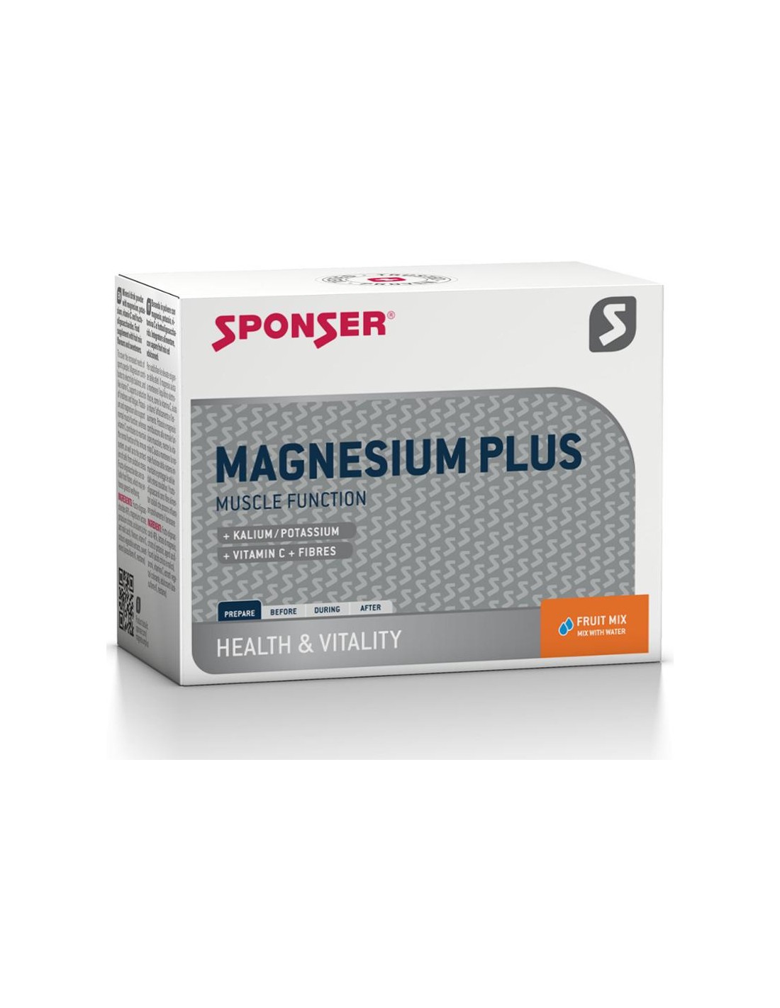 Sponser Magnesium Plus Fruchtmix, 6,5 g Beutel, 20-er Box Geschmack - Früchte, Konsistenz - Pulver, Einnahmeempfehlung - bei Bedarf/Mahlzeiten, von Sponser