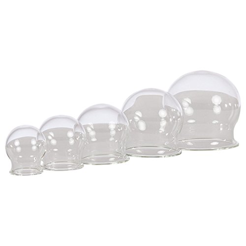 Schröpfgläser 2,5 - 6,5 cm, 5er Set, Schröpfglas Set, medizinisch Schröpfen von Sport-Tec