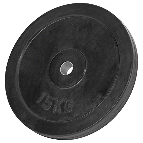 SPORTTEC Hantelscheibe mit Gummiüberzug, Hantel, Gewichte, Stück: 15 kg von Sport-Tec
