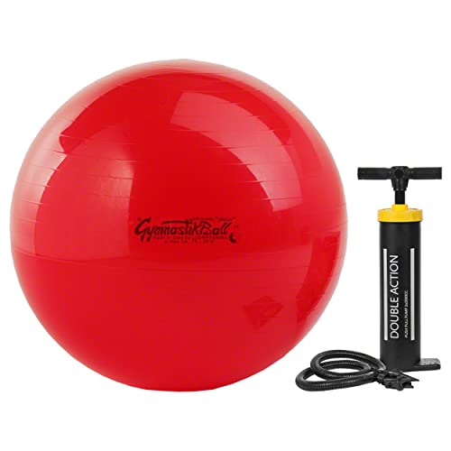 SPORTTEC PEZZI Gymnastikball Set, ø 75 cm, rot, inkl. Power Pump, Sitzball von Sport-Tec
