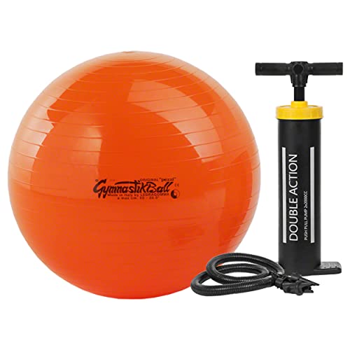 Sport-Tec PEZZI Gymnastikball Set, ø 53 cm, orange, inkl. Power Pump, Sitzball von Sport-Tec