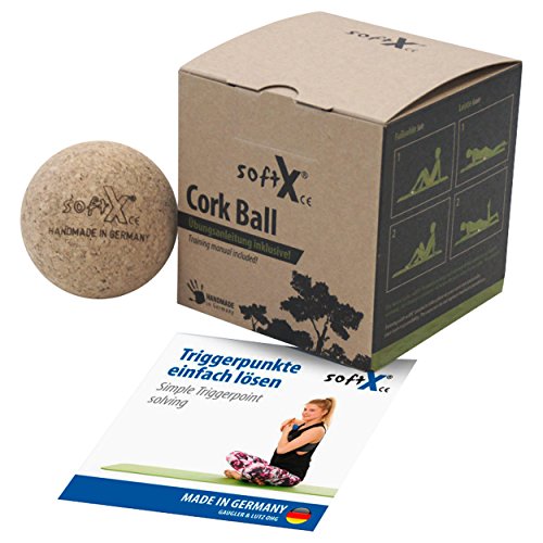 softX® Faszien-Kugel 65 aus Kork Massage Rolle Ball Selbst Massage, ø 6,5 cm von Sport-Tec