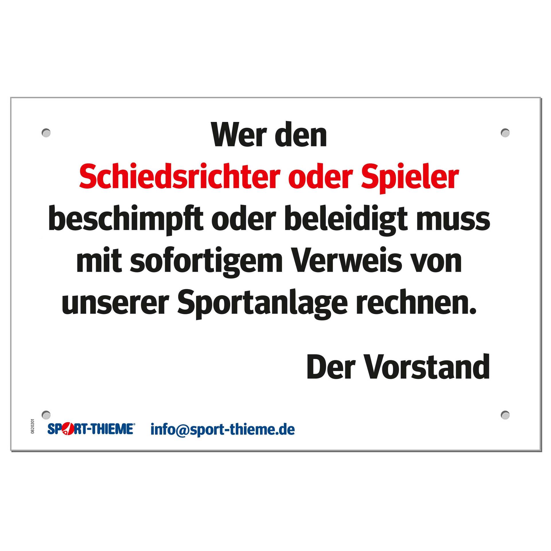 Sport-Thieme Hinweisschild "Platzverweis" von Sport-Thieme