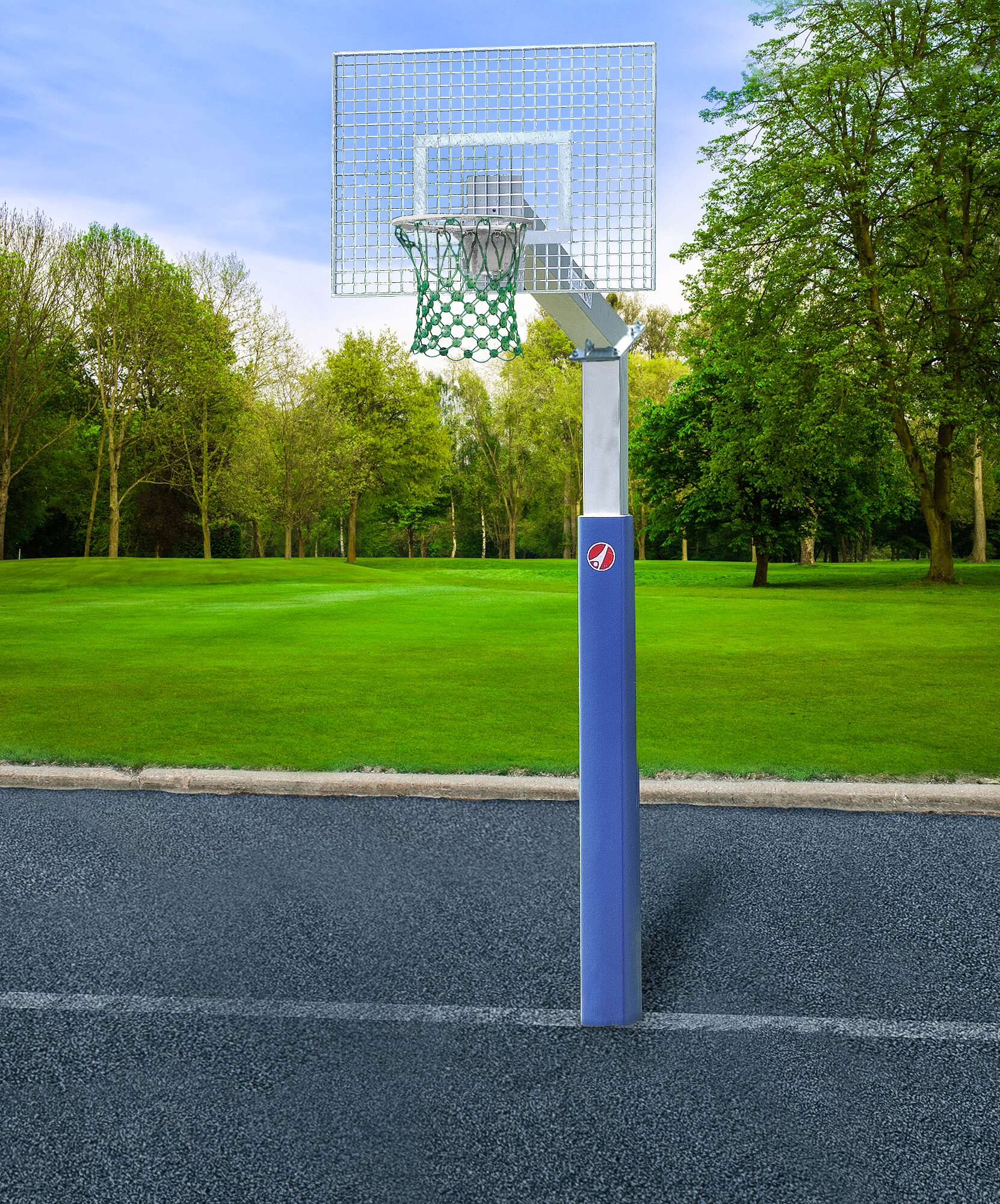 Sport-Thieme Basketballanlage "Fair Play Silent 2.0" mit Herkulesseil-Netz, Korb "Outdoor" abklappbar, 120x90 cm von Sport-Thieme