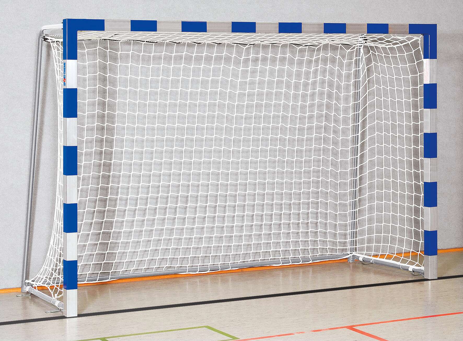 Sport-Thieme Handballtor in Bodenhülsen stehend, 3x2 m, Blau-Silber, Verschweißte Eckverbindungen von Sport-Thieme