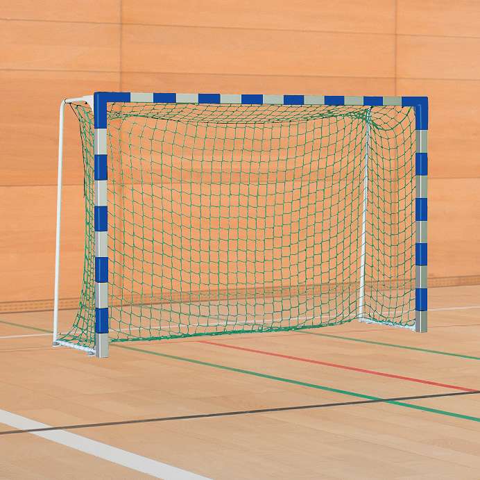 Sport-Thieme Handballtor mit anklappbaren Netzbügeln, Blau-Silber, IHF, Tortiefe 1 m von Sport-Thieme