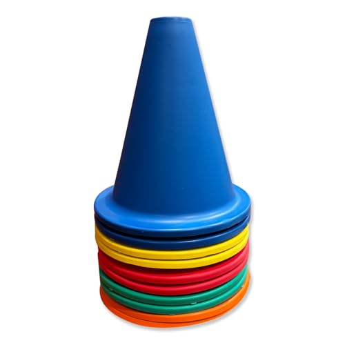 Sport-Thieme Markierungskegel Set Elastic | Sehr Flexible, widerstandsfähige Kegel | 10er Set in 5 Farben | Für Präzisionstraining | Robustes Material von Sport-Thieme