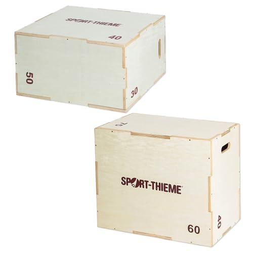 Sport-Thieme Plyo Box Holz | 6 in 1 Sprungbox, Jump Box | In 2 versch. Höhen | Plyometrisches Training, Sprungkrafttraining, Beweglichkeits/Schnelligkeitstrainer | Markenqualität von Sport-Thieme
