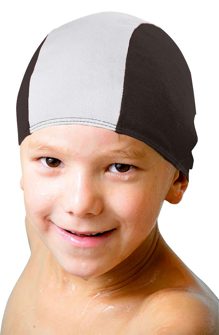 Sport-Thieme Schwimmkappen-Set "Textil", Schwarz-Weiß  , Kinder von Sport-Thieme