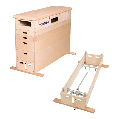 Sport-Thieme Sprungkasten Multiplex | 6-teilig | Verbundschaum-Polsterung, Leder o. Kunstleder| Hartholz-Standfüße | 100 kg Belastbarkeit | Naturholz | 150x50x110 cm von Sport-Thieme