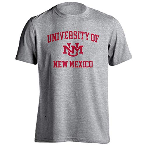 University of New Mexico UNM Lobos Retro Distressed Kurzarm T-Shirt Athletic Heather XL von Sport Your Gear