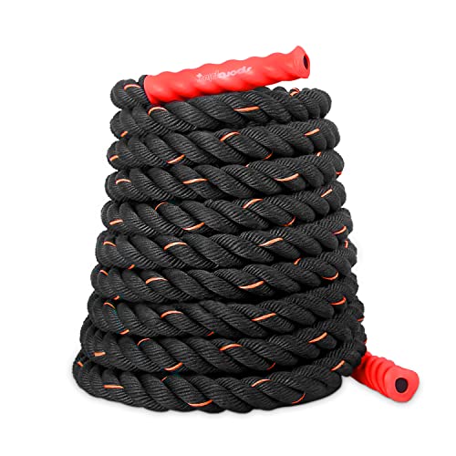 SportPlus Battle Rope, Seillänge 12 Meter, 3,8 cm Durchmesser, hochwertiges Schlagseil für Kraftausdauer & Muskelaufbau, Schwungseil für effektives Ganzkörpertraining & Functional Training, SP-BR-012 von + SportPlus