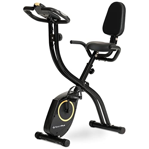 SportPlus X-Bike Heimtrainer klappbar für zuhause mit Rückenlehne, 8 Stufen, Display mit Smartphone- & Tablethalterung, mit und ohne App-Kompatibilität bis 100 kg belastbar von SportPlus