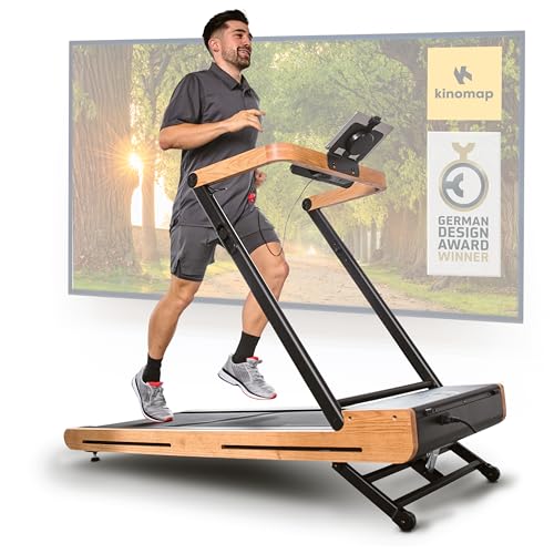 SportPlus Laufband für zuhause, Walking Pad klappbar bis 18km/h, Holzlaufband mit 12% Steigung, Massivholz Eiche, FSC®-Zertifiziert, leiser stromsparender Brushless Motor, TÜV-Zertifiziert, bis 150kg von SportPlus
