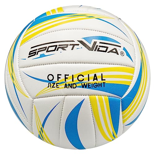 SportVida Volleyball Ball Beachvolleyball für Kinder und Erwachsene | Farbenauswahl (Weiss-GELB) von SportVida
