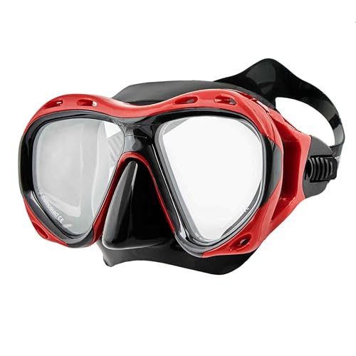 SPORTASTISCH Taucherbrille mit Nase „Redfish“ Anti-Fog Tauchmaske mit Panoramablick gehärtetes Glas Erwachsene Kinder 10 Jahre Tauchen Schnorcheln von Sportastisch