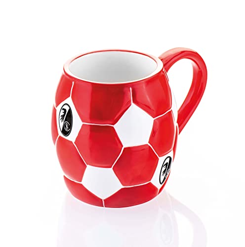 SC Freiburg Tasse - Fußball - rot/weiß Kaffeetasse Becher Pot - Plus Lesezeichen Wir lieben Fußball von Sportclub Freiburg