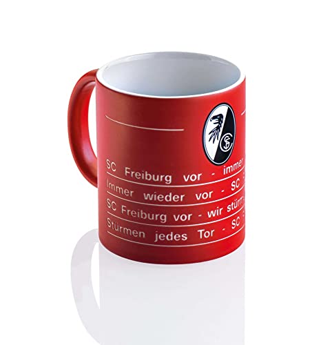 SC Freiburg Tasse - Hymne - rot Kaffeetasse Kaffeepot Mug - Plus Lesezeichen Wir lieben Fußball von Sportclub Freiburg