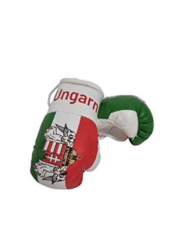 Mini Boxhandschuhe UNGARN mit Wappen, 1 Paar (2 Stück) Miniboxhandschuhe z.B. für Auto-Innenspiegel von Sportfanshop24