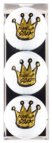 Golfball-Geschenkset " KING OF GOLF " bestehend aus 3 bedruckten Golfbällen in Geschenkbox - ein tolles Geschenk für den King of Golf von Sportiques