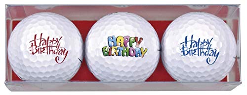 Sportiques 3 Golfbälle Happy Birthday - Golfgeschenk - Verschiedene Motive von Sportiques
