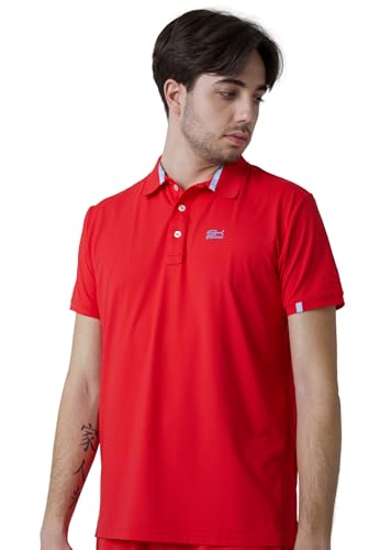 Sportkind Jungen & Herren Tennis, Golf, Segeln, Funktions Poloshirt Kurzarm, UV-Schutz, atmungsaktiv, rot, Gr. M von Sportkind