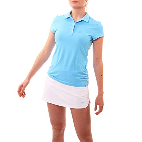 Sportkind Mädchen & Damen Tennis, Golf, Sport Poloshirt Kurzarm, UV-Schutz UPF 50+, atmungsaktiv, hellblau, Gr. 152 von Sportkind