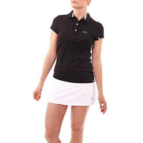 Sportkind Mädchen & Damen Tennis, Golf, Sport Poloshirt Kurzarm, UV-Schutz UPF 50+, atmungsaktiv, schwarz, Gr. XL von Sportkind