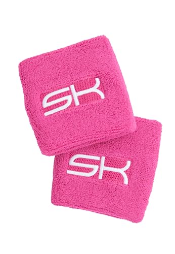 Sportkind Schweißbänder klein (8x8cm), 2er Set, Hibiscus pink von Sportkind