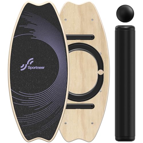 Sportneer Balance Board Holz, Indoorboard Skateboard, Indoor Surfboard Trickboard und Gleichgewichtsboard für Erwachsene von Sportneer