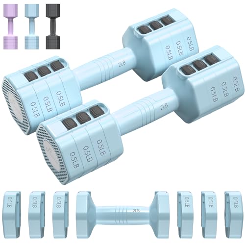 Sportneer Hanteln 1 Pair 0.9-4.5kg (0.9-2.3kg Each) Verstellbare Kurzhanteln 2er Set bis zu 4.5KG Kraftraining Adjustable Dumbbells von Sportneer