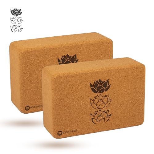 SPORTS-HERO® - 2er Set Yoga Block Kork - Yoga Block aus Naturkork für Yoga und Pilates (23x15x7.5cm) | rutschfest & optimaler Grip durch Premium Naturkork von Sports-Hero