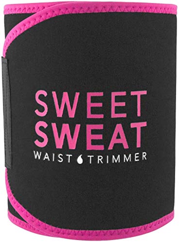 Sweet Sweat Taille Trimmer (Rosa Logo) für Damen & Herren. Inklusive gratis Probe des Sweet Sweat Workout Erweiterer. Pink. von Sweet Sweat