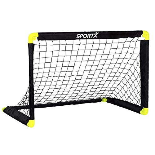 SportX Kinder Fußballtor Tor, Black/Yellow, M/90 x 59 x 61 cm von SportX