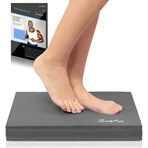 SportyAnis® Balance-Pad inkl. Übungsheft - Innovatives Balance-Kissen zur Stärkung der Tiefenmuskulatur und Steigerung von Balance, Stabilität und Gleichgewicht (Grau) von SportyAnis