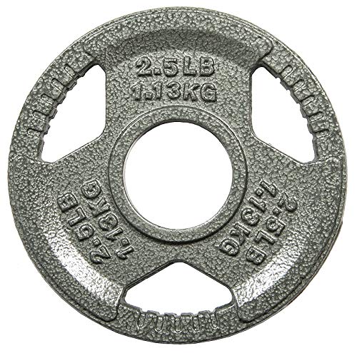 Sporzon! Olympische Hantelscheibe aus Gusseisen, 5,1 cm, für Krafttraining, Gewichtheben und Crossfit, einzeln, grau von Signature Fitness