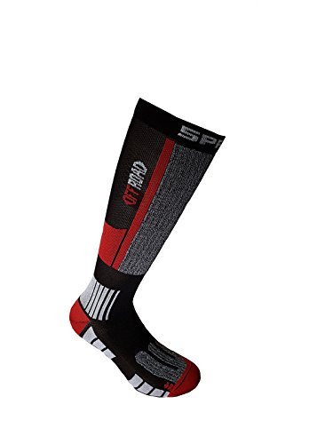SPRING Motocross / MTB Socken - OFF ROAD SUMMER schwarz-grau-rot: Größe Socken: 39-41 von SPRING