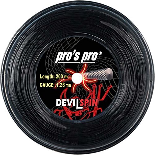 Pro's Pro Devil Spin Tennissaite, 200 m Rolle, 1,26 mm, Schwarz von Spro